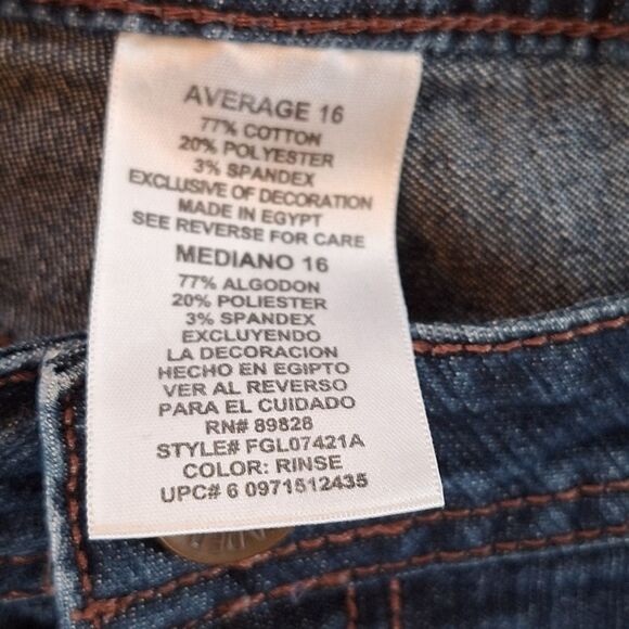 Faded Glory Stretch Flare Blue Jeans Plus Size 16 Dark Wash Denim Below Waist - Picture 11 of 13